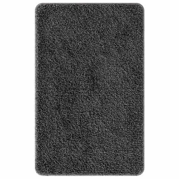 vidaXL Conjunto de alfombra de ba&ntilde;o antideslizante 2 pcs Gris oscuro