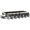 vidaXL Set de muebles jard&iacute;n 17 pzas con cojines rat&aacute;n sint&eacute;tico negro