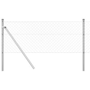 vidaXL Fijaci&oacute;n de suelo para cercas de malla 10 x 0,4 m Plateado