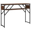 vidaXL Mesa consola estante madera ingeniería marrón roble 105x30x75cm