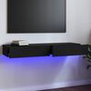 vidaXL Mueble para TV con luces LED negro brillante 120x35x15,5 cm