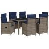 vidaXL Juego de comedor para exteriores 7 uds. rat&aacute;n sint&eacute;tico