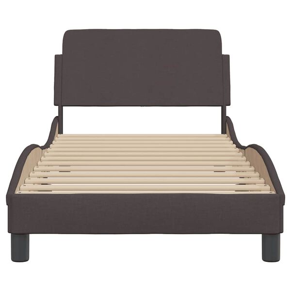 vidaXL Estructura de cama Dover tela marr&oacute;n oscuro 80x200 cm