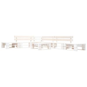 vidaXL Set de muebles de jard&iacute;n de palets 6 piezas madera blanco