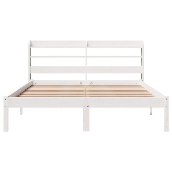 vidaXL Estructura de cama sin colch&oacute;n madera de pino blanca 140x190 cm