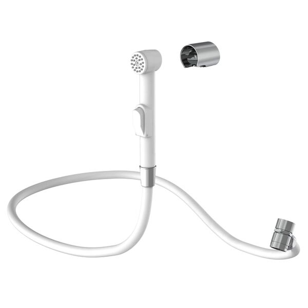 EISL Set de ducha de mano de lavabo soporte de pared y flexo blanco