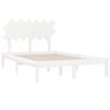 vidaXL Estructura de cama doble de madera maciza blanco 135x190 cm