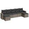vidaXL Set de sof&aacute;s de jard&iacute;n 7 piezas con cojines rat&aacute;n PE gris