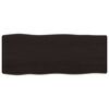 vidaXL Tablero mesa madera tratada borde vivo marr&oacute;n 100x40x(2-6) cm