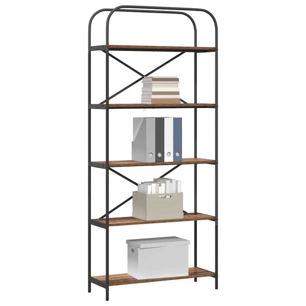 vidaXL Estante de libros Madera vieja 80 x 30 x 183 cm