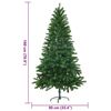 vidaXL Árbol de Navidad artificial hojas realistas verde 180 cm