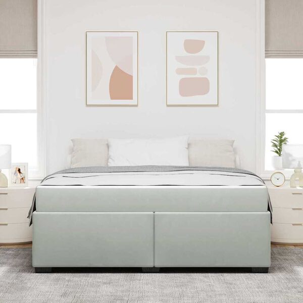 vidaXL Estructura de cama con colch&oacute;n Gris claro 180 x 200 cm