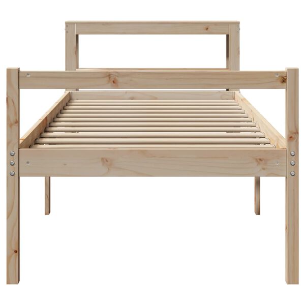 vidaXL Cama personas mayores con cabecero madera maciza pino 90x190 cm
