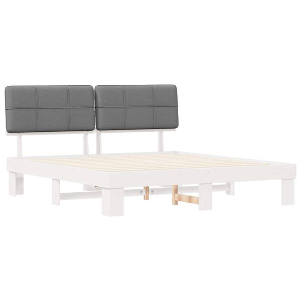 vidaXL Estructura de Cama con Cabecera Tapizada Gris Claro
