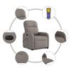 vidaXL Sill&oacute;n de masaje el&eacute;ctrico reclinable elevable tela taup&eacute;