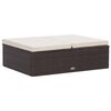 vidaXL Set muebles de jard&iacute;n 2 piezas y cojines rat&aacute;n sint&eacute;tico marr&oacute;n