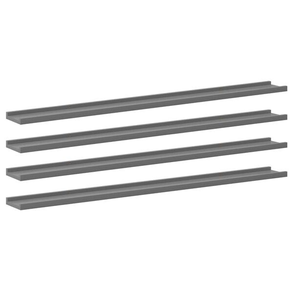 vidaXL Estantes de pared 4 unidades gris 115x9x3 cm