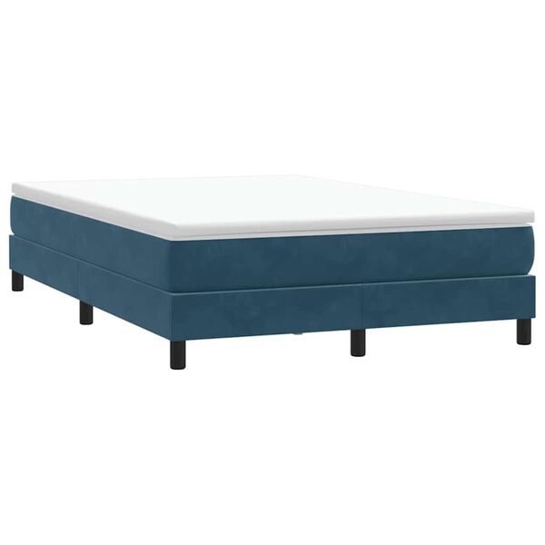 vidaXL Cama box spring sin colch&oacute;n azul oscuro terciopelo 160x220 cm