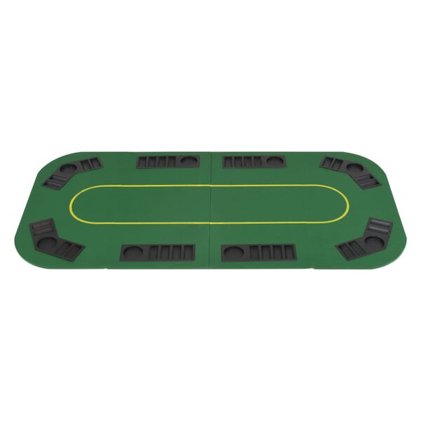 vidaXL Superficie de p&oacute;ker 8 jugadores plegable en 4 rectangular verde
