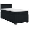 vidaXL Cama box spring con colch&oacute;n con cabecera Negro 90 x 190 cm Tela