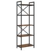 vidaXL Estante de libros 5 niveles 56 x 34 x 171 cm Roble ahumado
