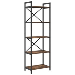 vidaXL Estante de libros 5 niveles 56 x 34 x 171 cm Roble ahumado