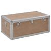 vidaXL Caja de almacenaje madera maciza abeto marr&oacute;n 91x52x40 cm