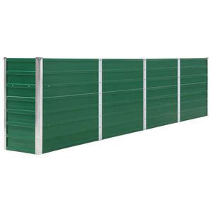 vidaXL Jardinera elevada de acero galvanizado verde 320x40x77 cm