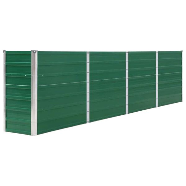 vidaXL Jardinera elevada de acero galvanizado verde 320x40x77 cm