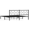 vidaXL Estructura cama sin colch&oacute;n con cabecero metal negro 200x200 cm