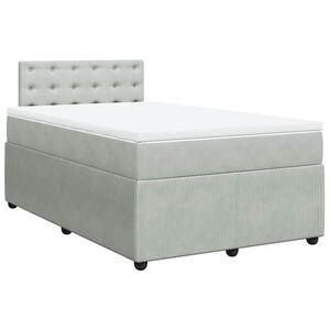 vidaXL Cama box spring con colch&oacute;n terciopelo gris claro 120x200 cm