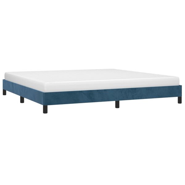 vidaXL Estructura cama sin colch&oacute;n terciopelo azul oscuro 200x200 cm