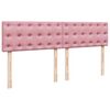vidaXL Cama box spring con colch&oacute;n terciopelo rosa 200x200 cm