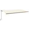vidaXL Toldo autom&aacute;tico con LED sensor de viento crema 600x350 cm
