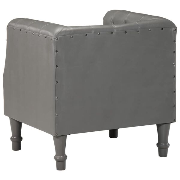 vidaXL Sill&oacute;n de cuero aut&eacute;ntico gris