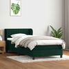 vidaXL Cama box spring con colch&oacute;n terciopelo verde oscuro 80x220 cm