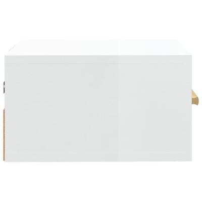 vidaXL Mesita de noche de pared blanco brillo 35x35x20 cm