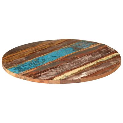 vidaXL Tablero de mesa madera maciza reciclada Ø80x(2,5-2,7) cm