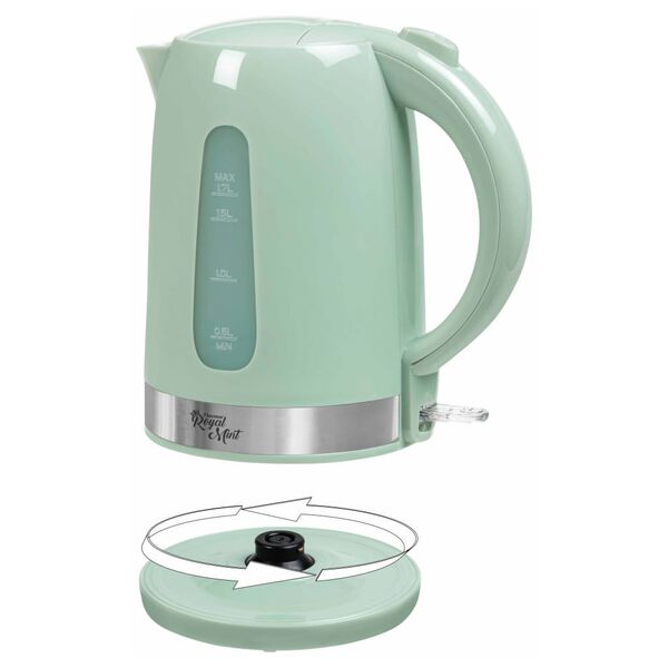 Bestron Hervidor el&eacute;ctrico sin cable AWK1000M 1,7 L verde menta