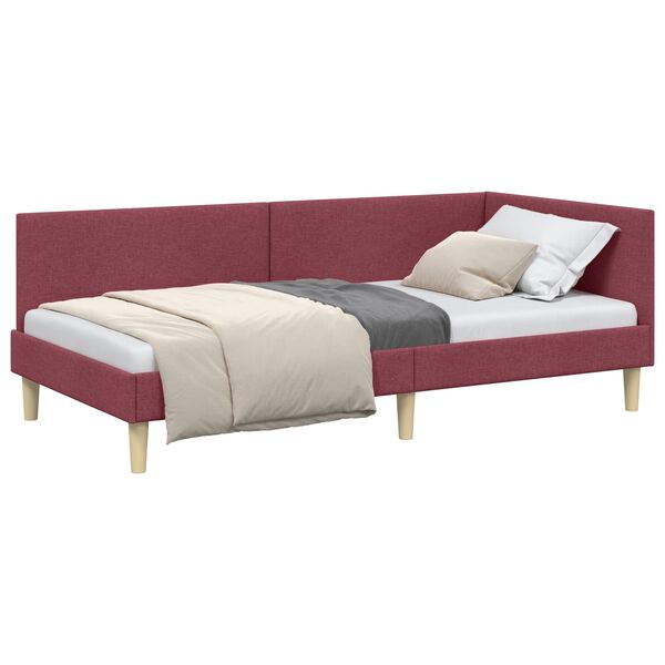vidaXL Estructura de cama en esquina Rojo vino 100 cm x 200 cm