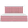 vidaXL Cama con almacenamiento y colch&oacute;n Rosa 200 x 200 cm Terciopelo