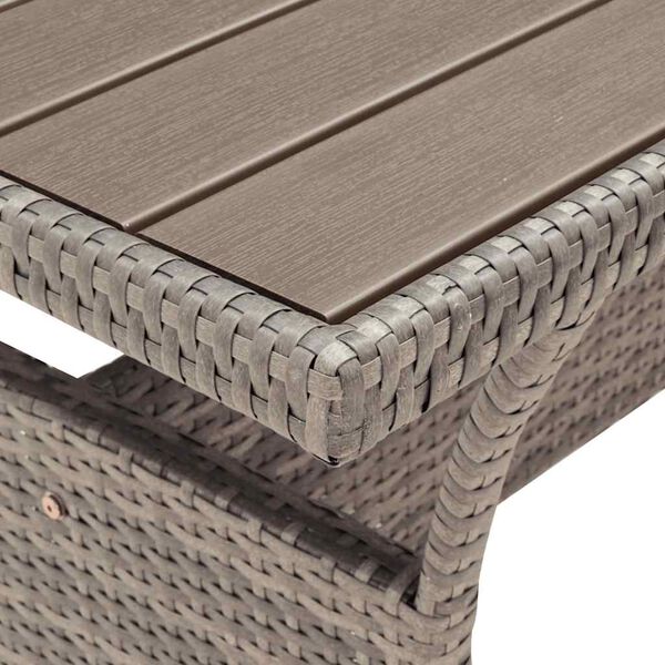 vidaXL Mesa de jard&iacute;n rat&aacute;n sint&eacute;tico gris 120x70x66 cm