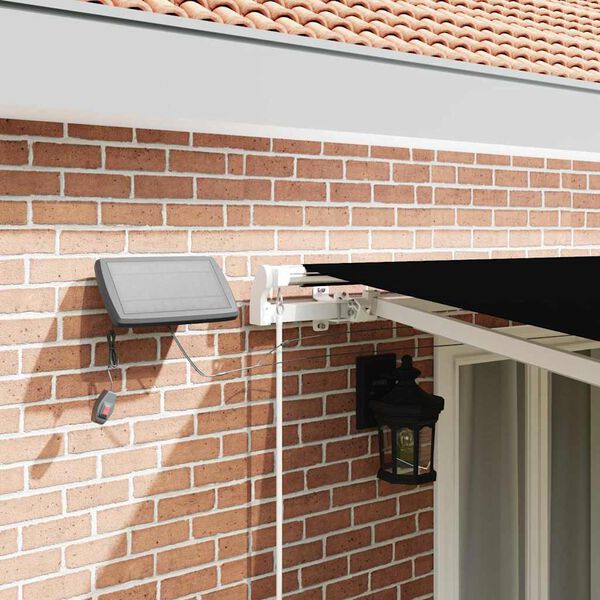 vidaXL Toldo Retr&aacute;ctil Manual Negro 500 x 350 cm Tela y acero