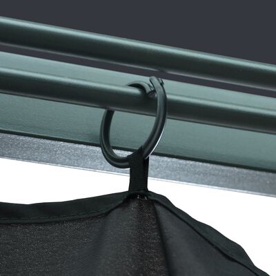 vidaXL Cenador con cortina gris antracita aluminio 300x300 cm