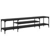vidaXL Gabinete de TV Roble Negro 201 x 35 x 45 cm