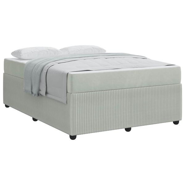 vidaXL Estructura de cama con colch&oacute;n Gris Claro 160 x 200 cm tela