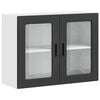 vidaXL Armario de pared para cocina con puerta de cristal Porto negro