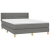 vidaXL Cama box spring con colch&oacute;n tela gris oscuro 140x190 cm