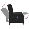 vidaXL Sillón reclinable de masaje de tela negro