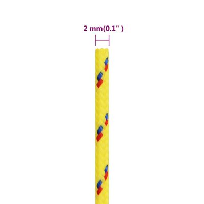 vidaXL Cuerda de barco polipropileno amarillo 2 mm 25 m